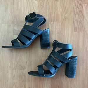 Size 8 | Black | strappy leather heels | Urban Outfitters